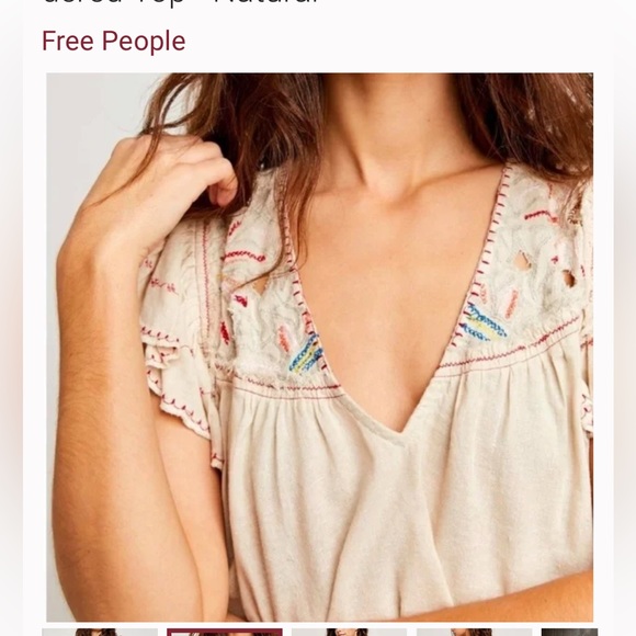 Free People boho top Free People Hailey Embroidered Top - Natural - Picture 2 of 13